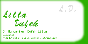 lilla dufek business card